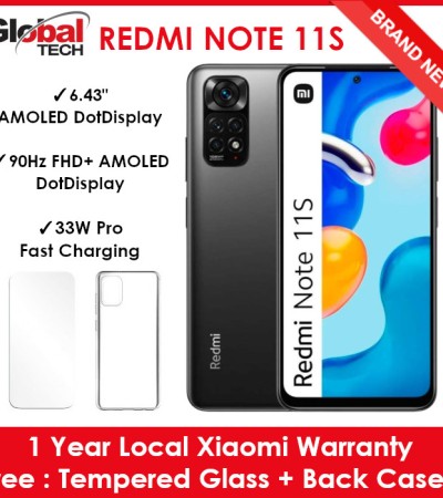 Xiaomi Redmi Note 11S 128GB ROM + 6GB RAM / LTE Version / 1 Year Local Xiaomi Warranty / Global Version (FREE : TEMPERED GLASS + BACK CASE)