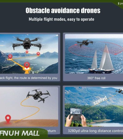 2023 RC无人机8K高清广角摄像头WIFI FPV GPS无人机双摄像头四轴飞行器，长待机GPS直播视频，带广角玩具四轴飞行器可折叠自拍