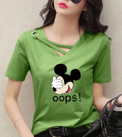 Tshirts Women Ladies Cartoon Shirts Cartoon Printing